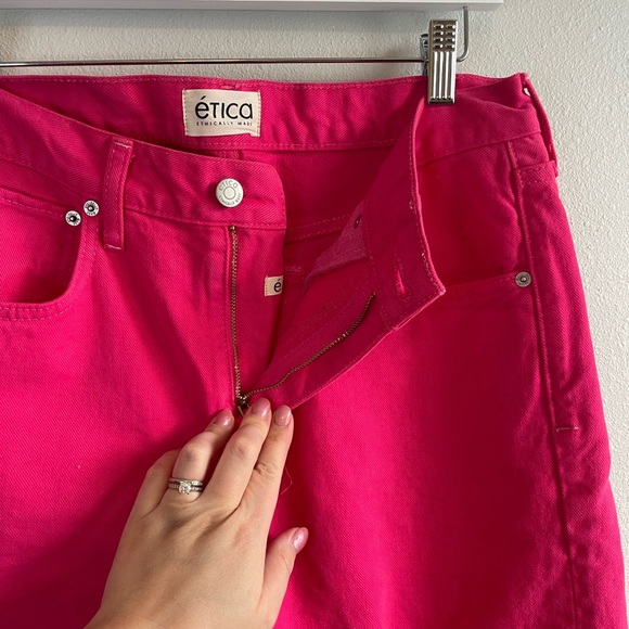Etica Rhea Mid-Rise Loose Fit Raspberry Color Size 28 - Picture 8 of 10